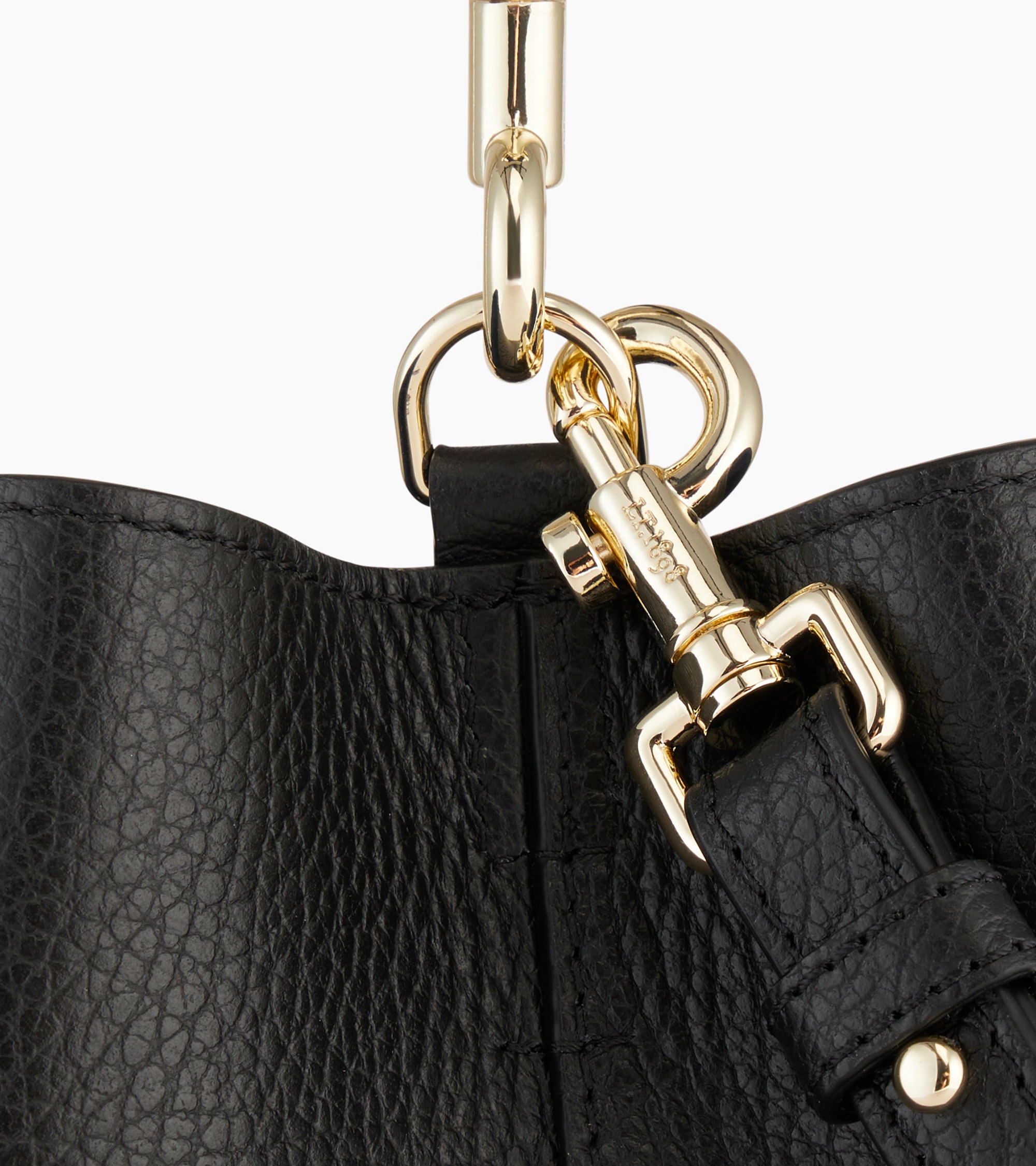 Le Tanneur Louise sac seau cuir grainé noir bandoulière France
