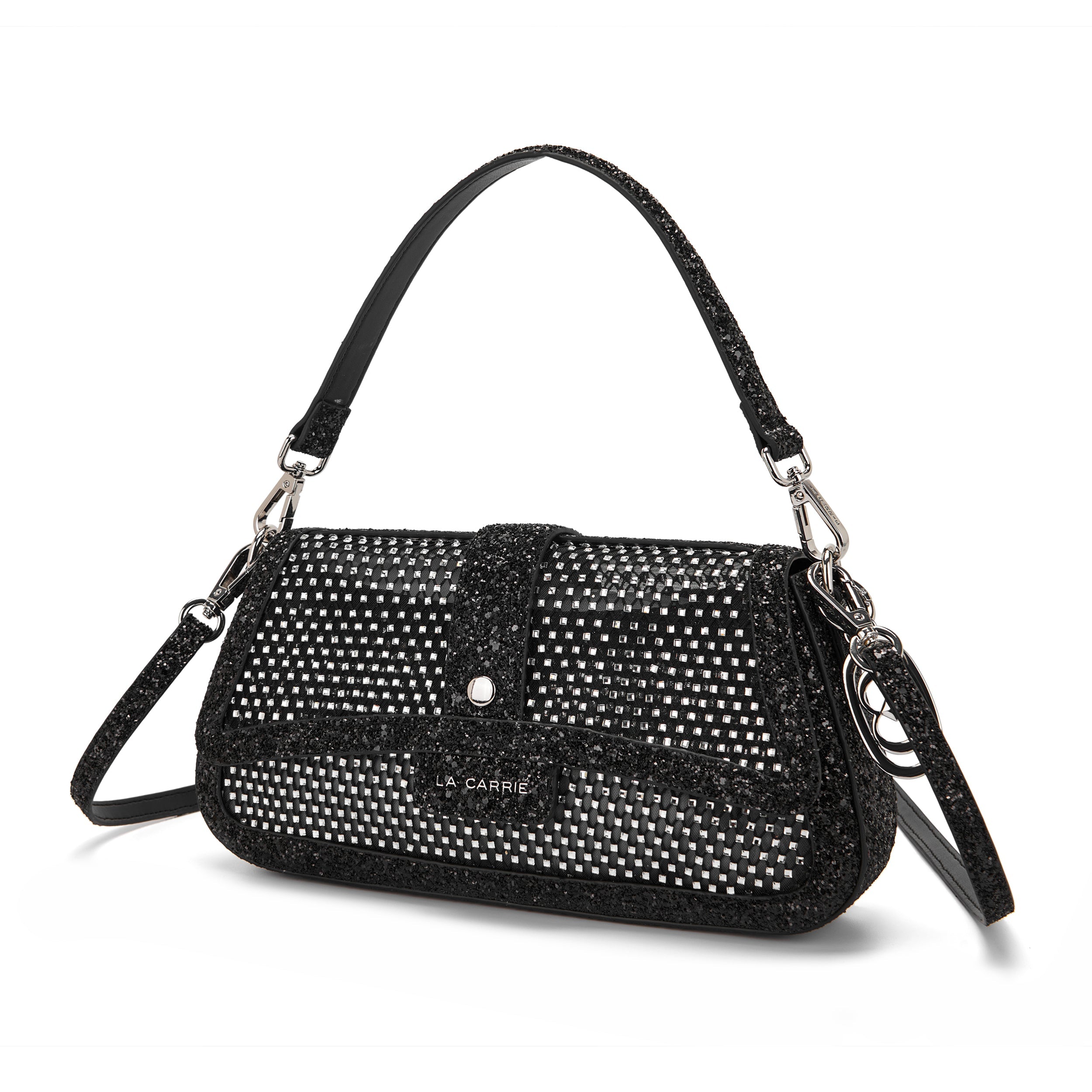 La Carrie Night Edition sac bandoulière noir maille glitter