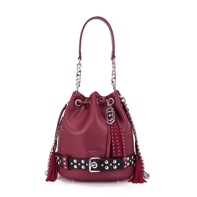 La Carrie Backdoor sac seau PU bordeaux 24 cm