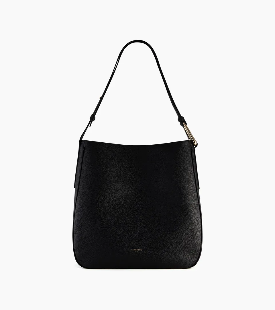 Le Tanneur Madeleine grand sac hobo cuir noir taurillon