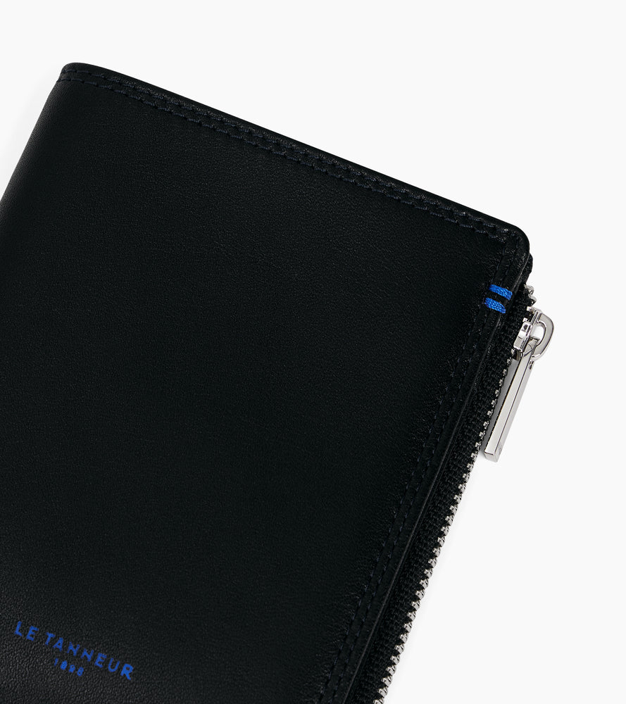 Le Tanneur Martin portefeuille cuir lisse moyen modèle Black RFID
