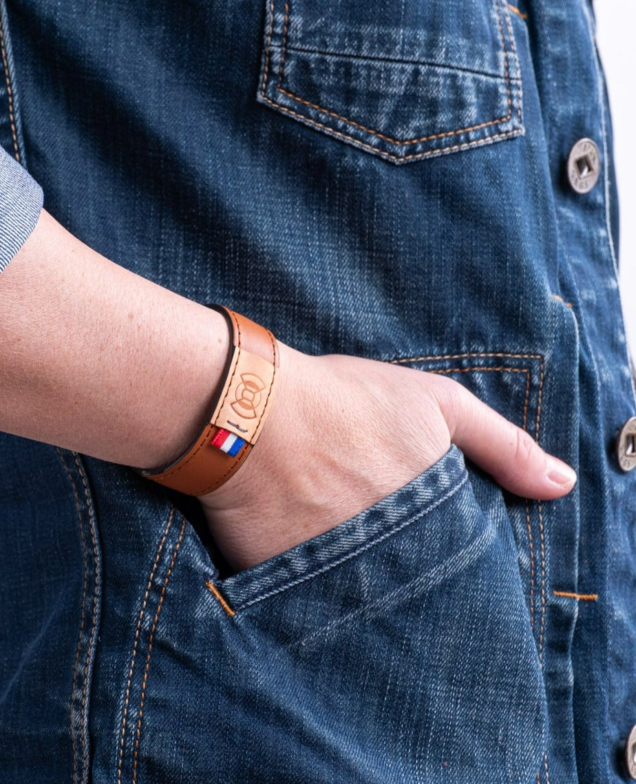 Nodie's Lily Sam bracelet cuir camel grainé 18cm