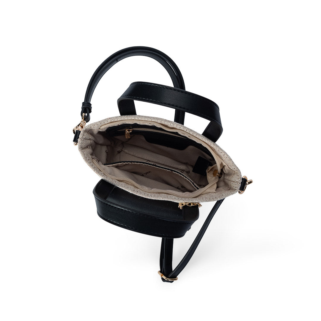 MAC ALYSTER MISS BOHEME Mini Sac Lin Noir 22 cm