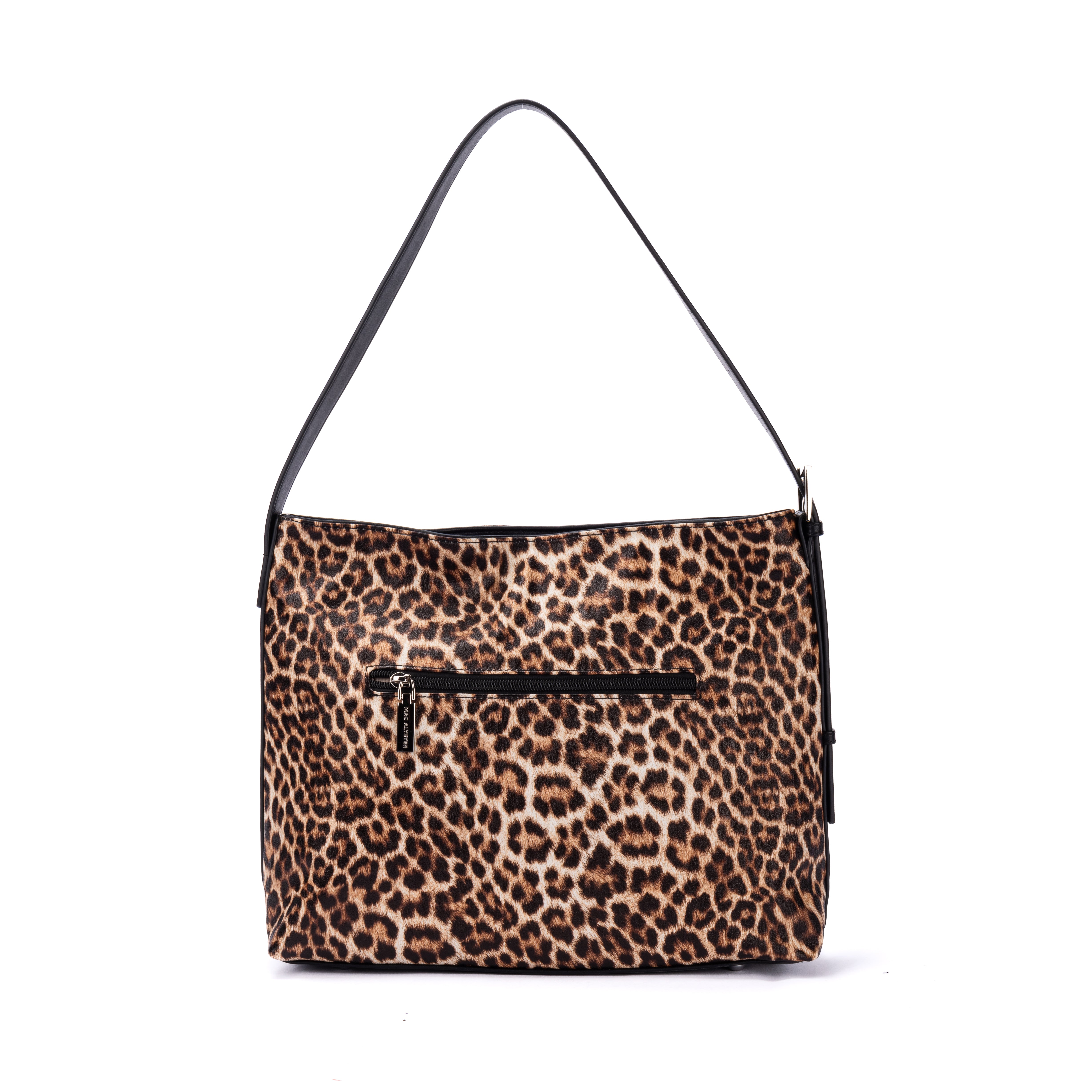 MAC ALYSTER Leopard sac trotteur noir imprimé animal