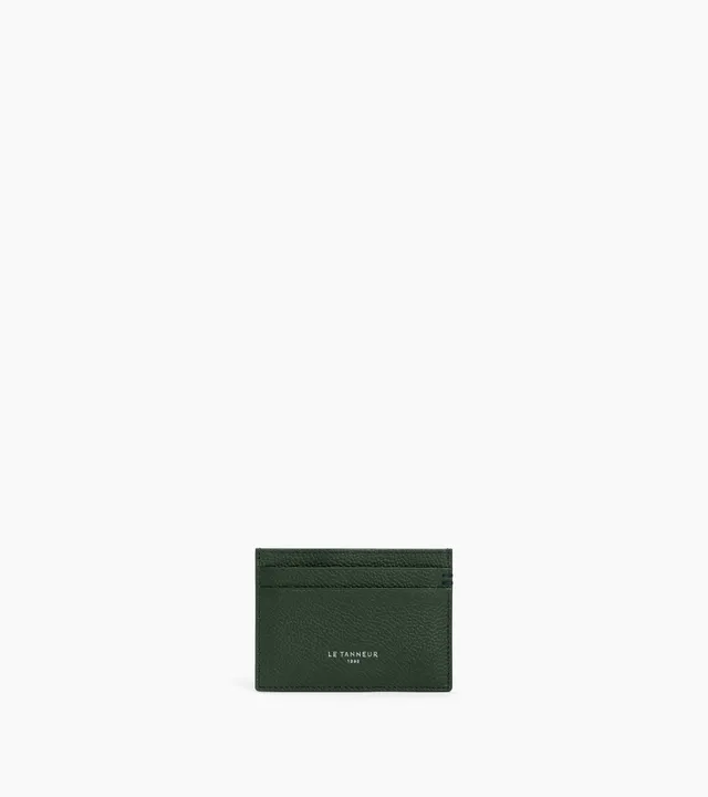 Le Tanneur Lucien porte-cartes cuir grainé vert