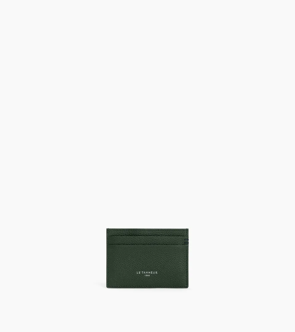 Le Tanneur Lucien porte-cartes cuir grainé vert
