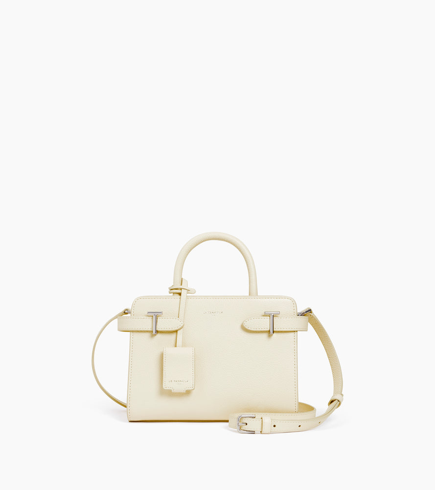 Le Tanneur Emilie petit sac main cuir graine blanc fleur de sel