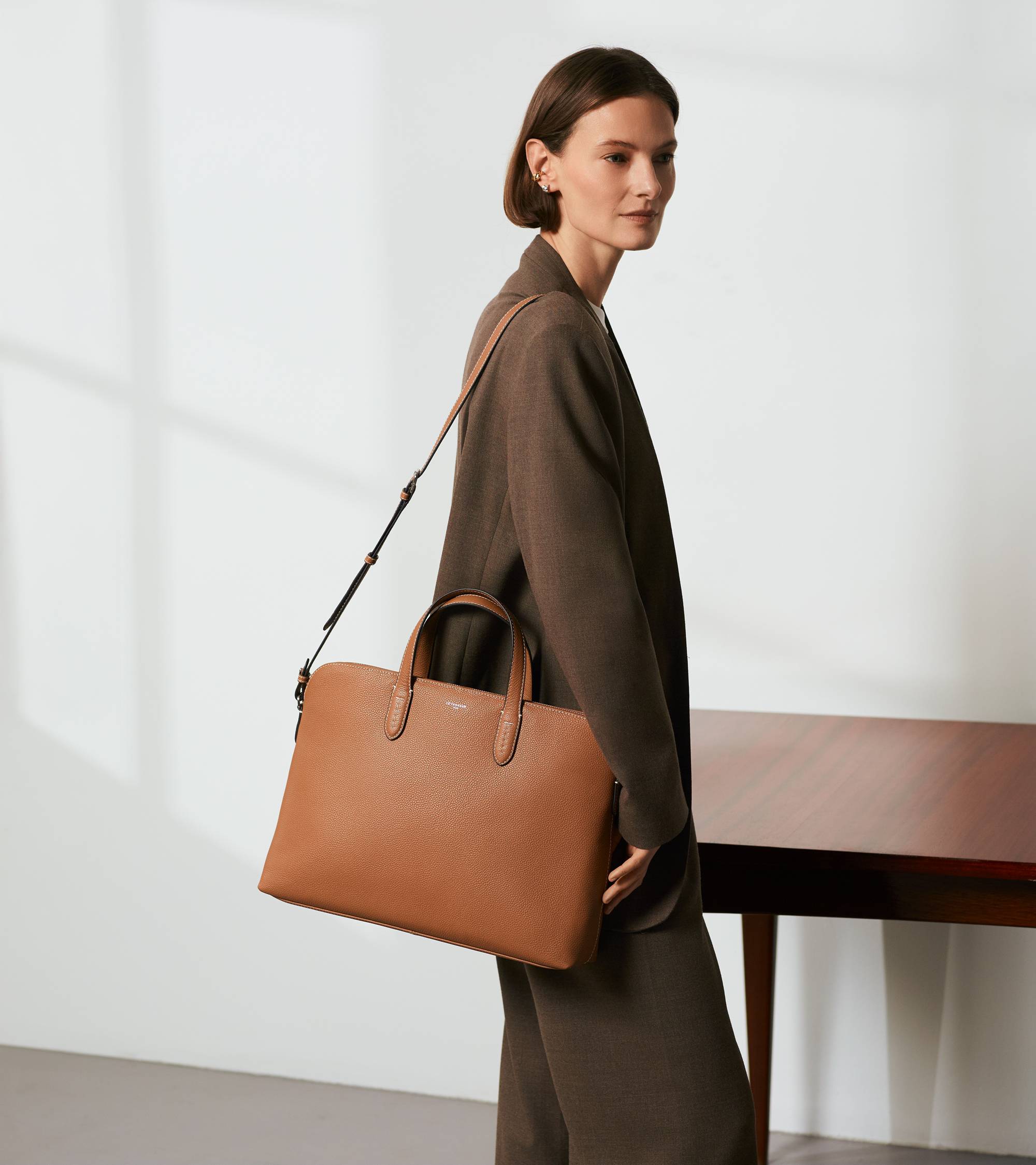 Le Tanneur Sophie porte-documents cuir 15" Brown Tan