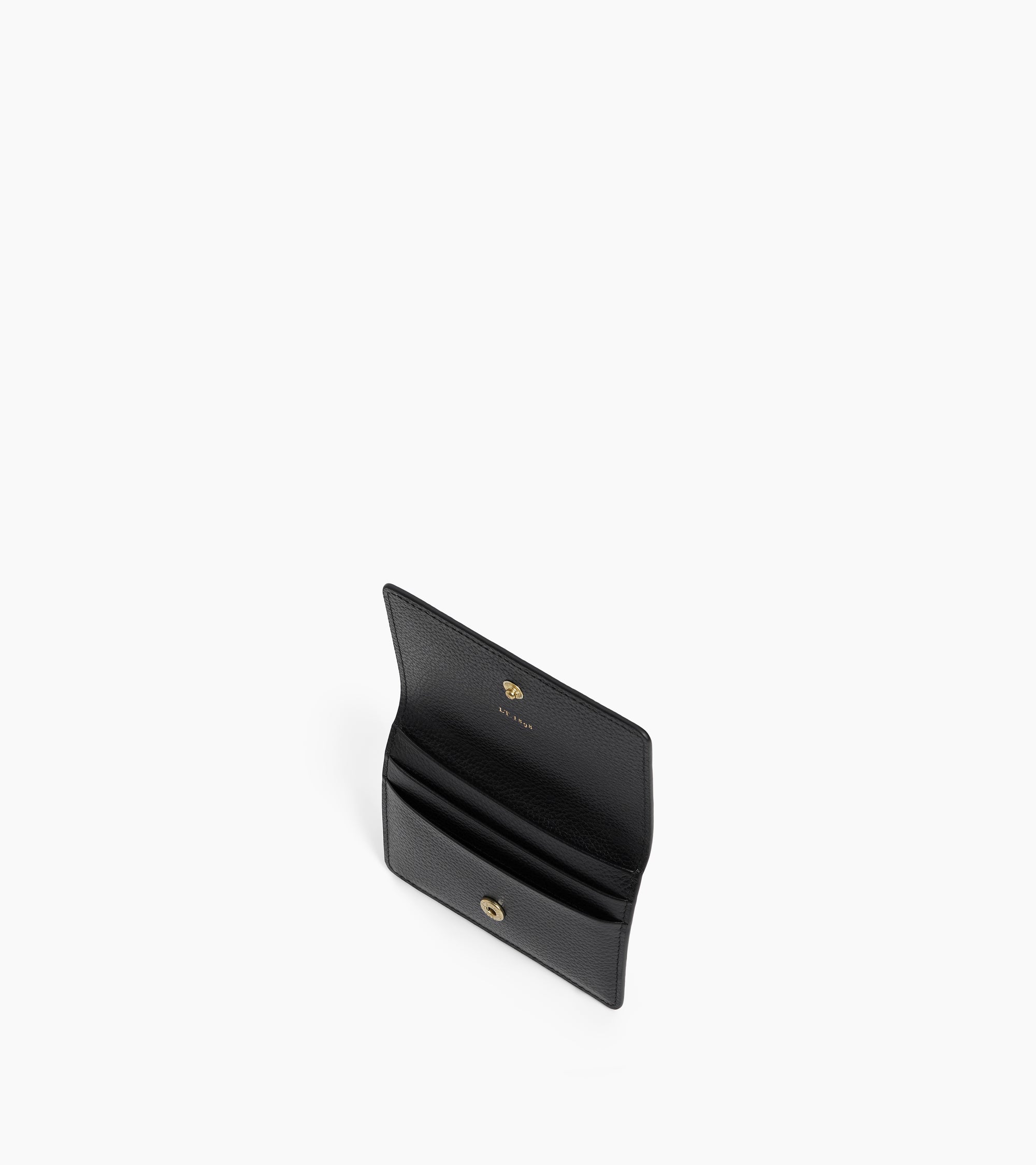 Le Tanneur Louison porte-cartes rabat cuir grainé noir