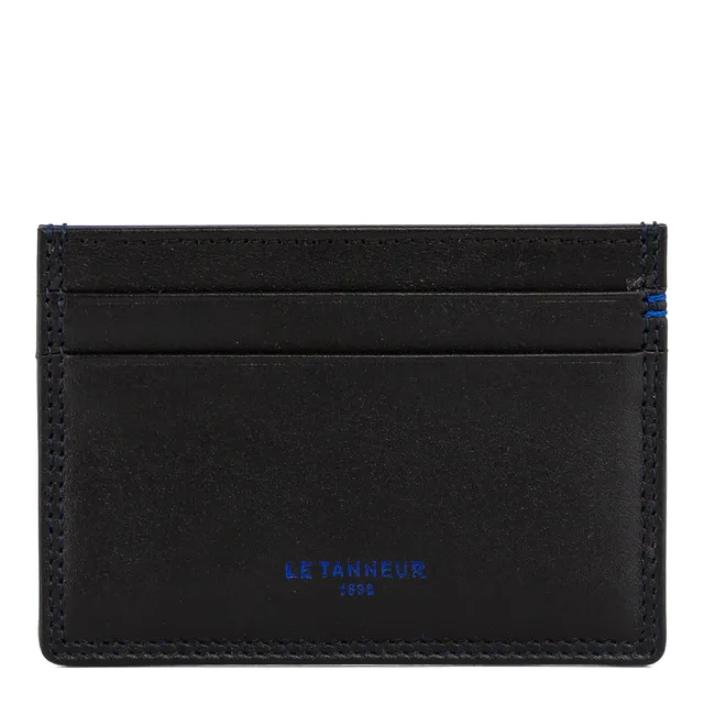 Le Tanneur porte-cartes cuir lisse noir 4 cartes anti-RFID