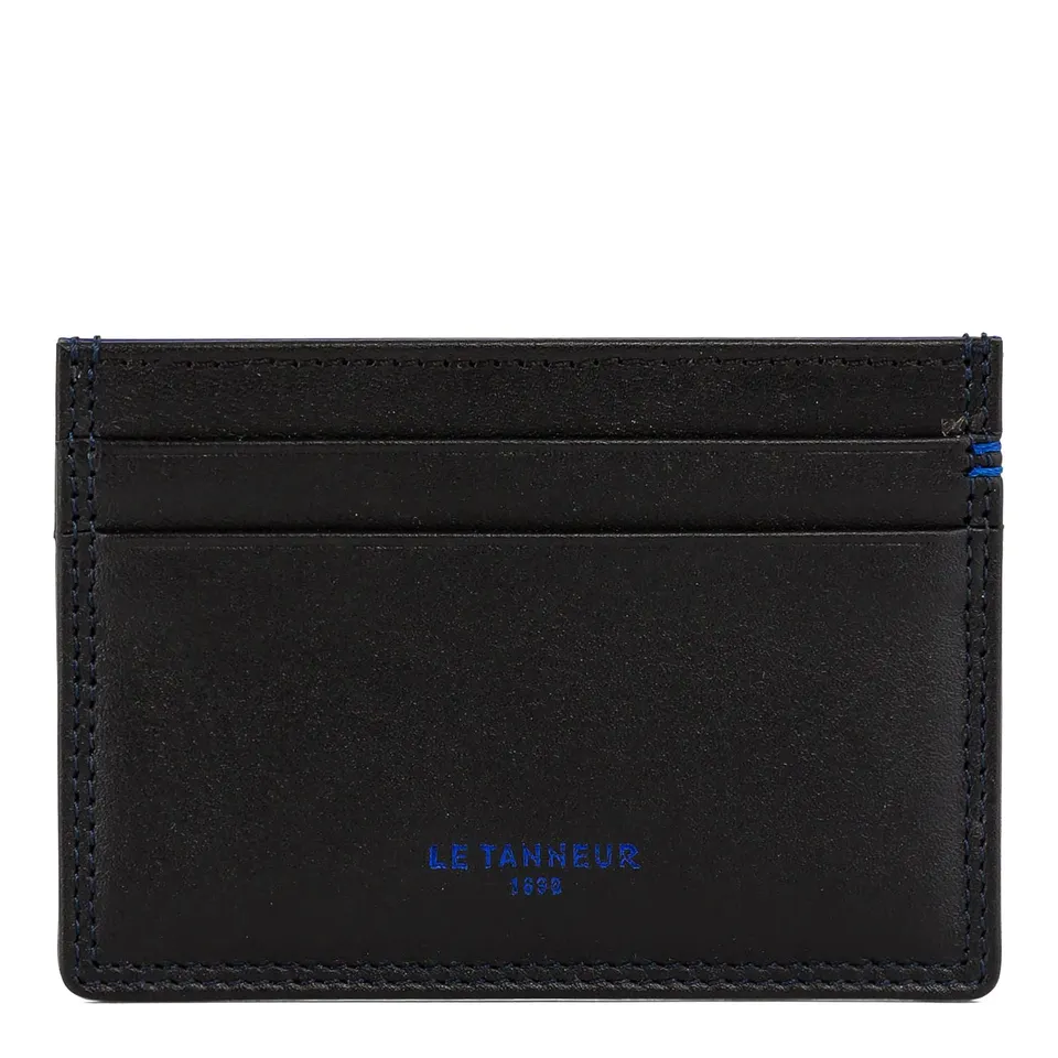Le Tanneur porte-cartes cuir lisse noir 4 cartes anti-RFID
