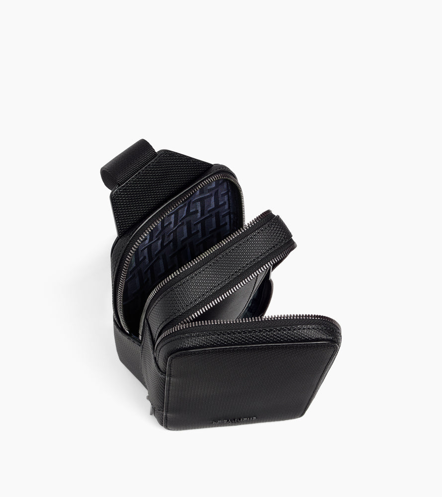 Le Tanneur Emile Sacoche sling cuir noir signature T