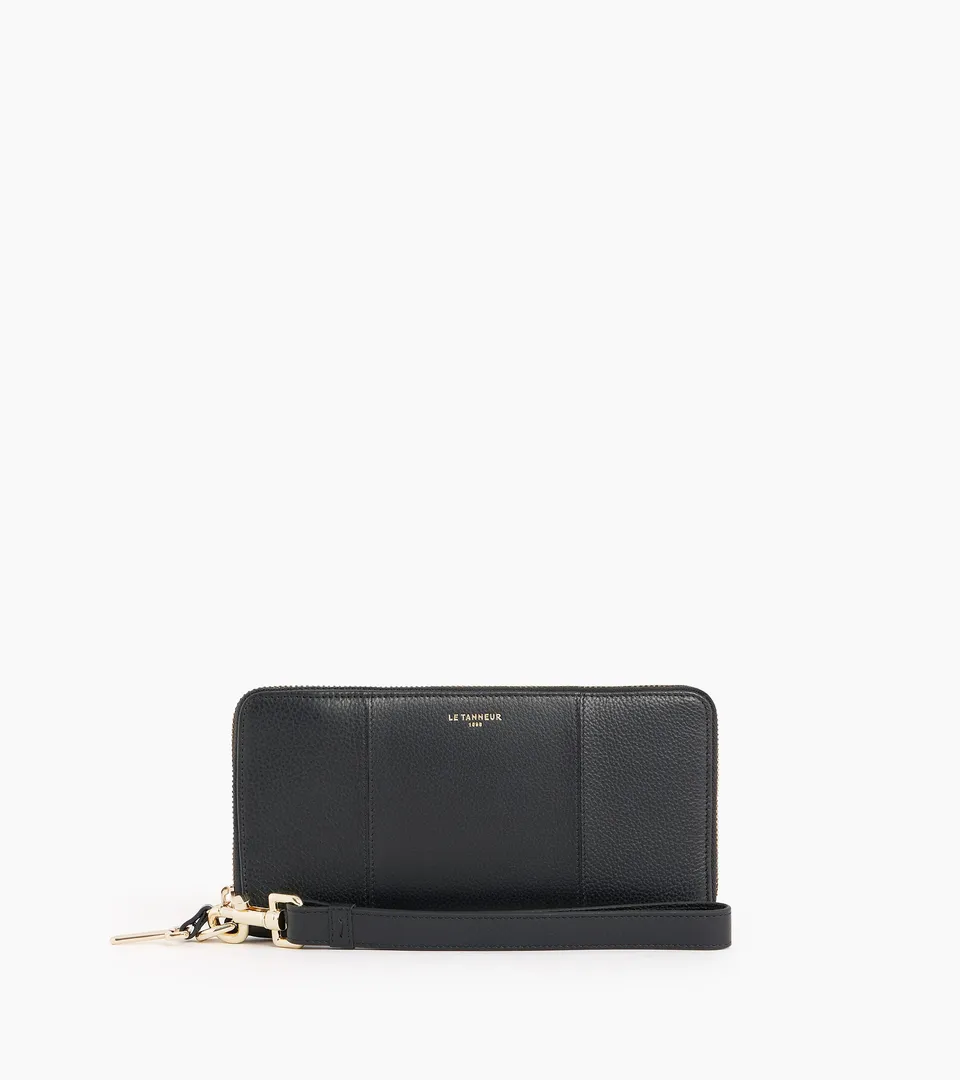 Le Tanneur Juliette compagnon cuir grainé noir RFID