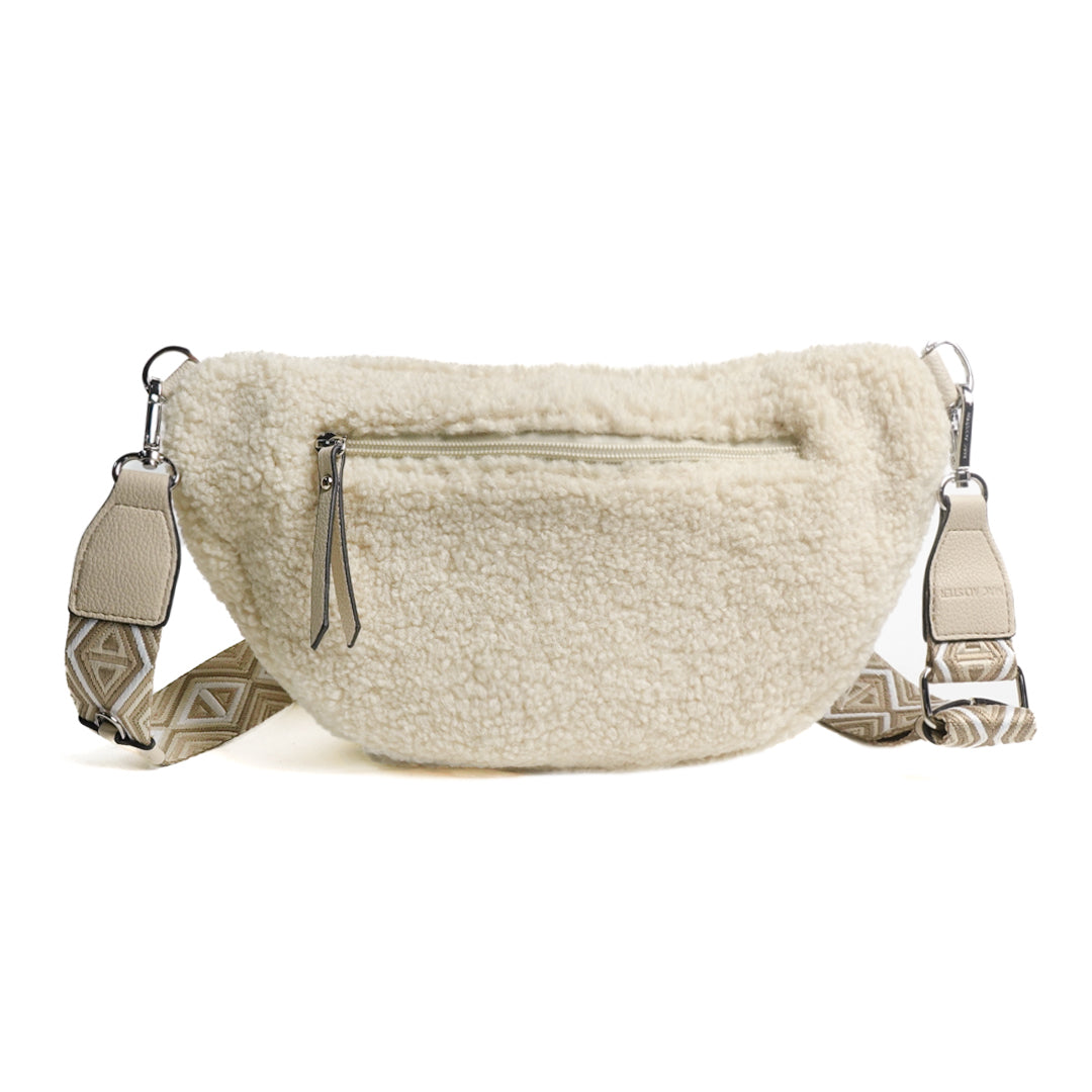 Mac Alyster Moumoute sac banane femme beige double poche