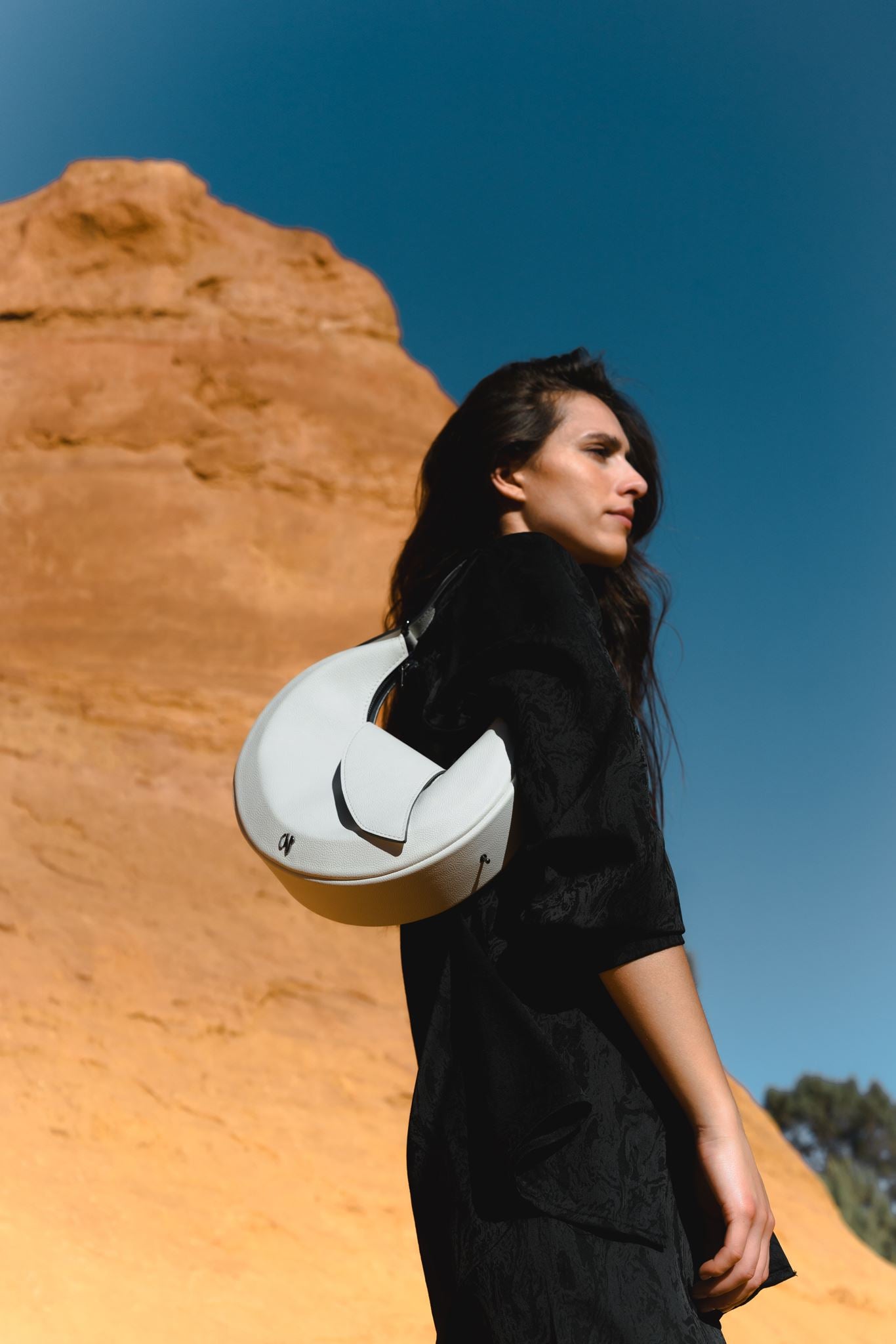 Nodie's Nouvelle Lune Blanc Grainé Sac Hobo Cuir