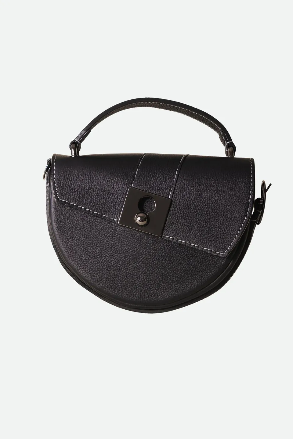 Nodie's Côme sac demi-lune cuir noir grainé veau