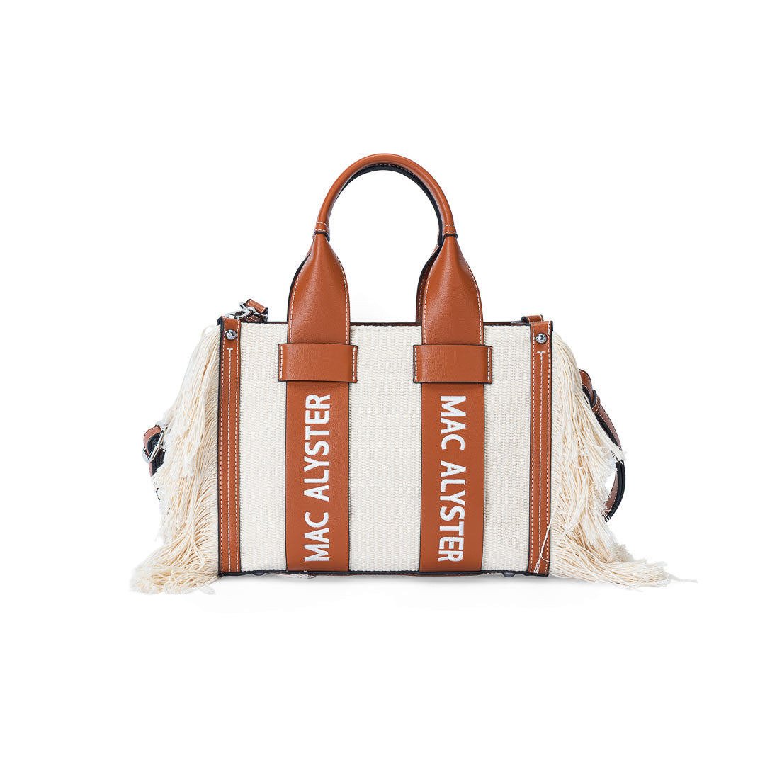 Mac Alyster Clover petit sac à main franges cognac