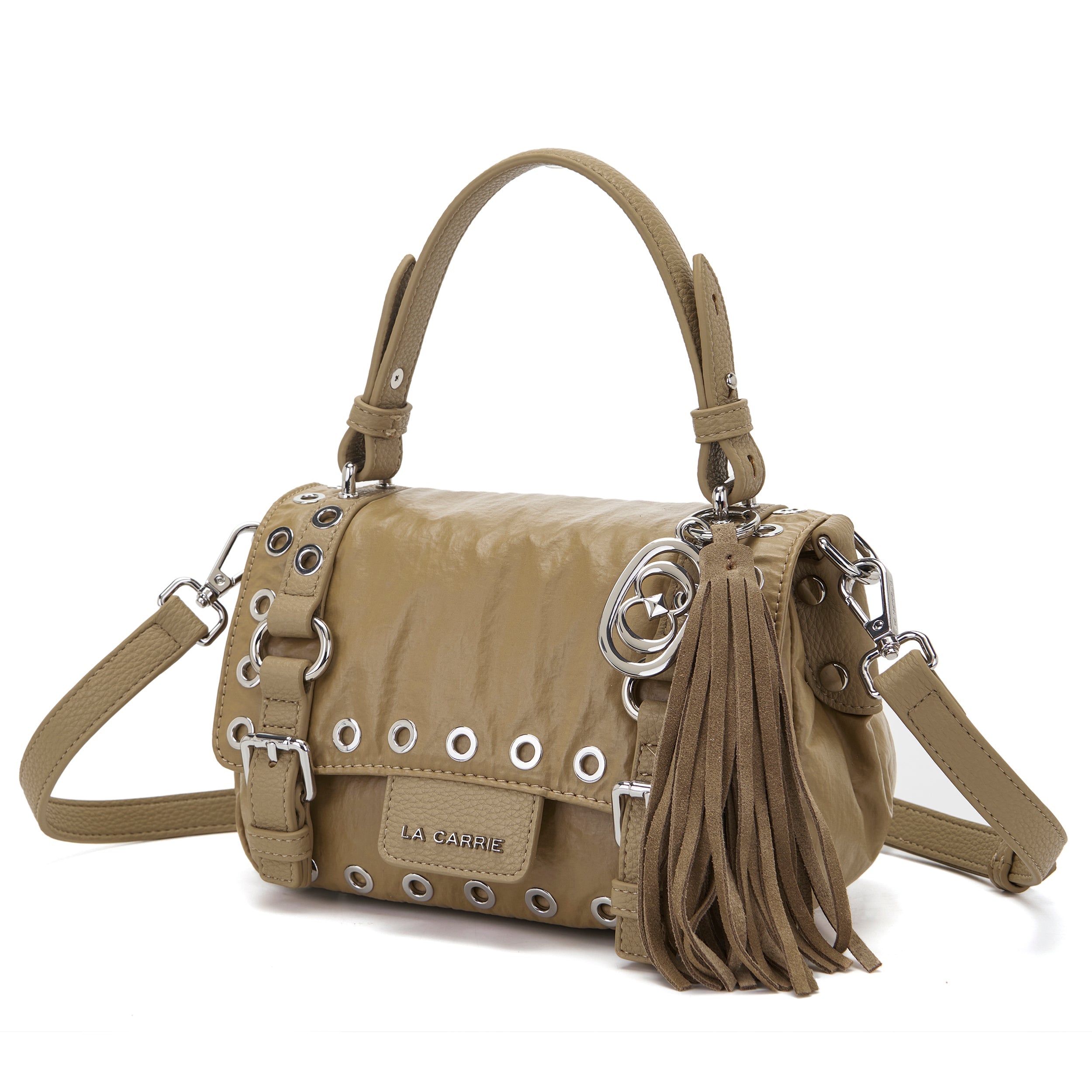 La Carrie Atena Wrinkled sac cabas BEIGE nylon