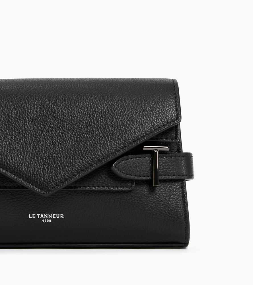 Le Tanneur Emilie pochette cuir grainé noir Black