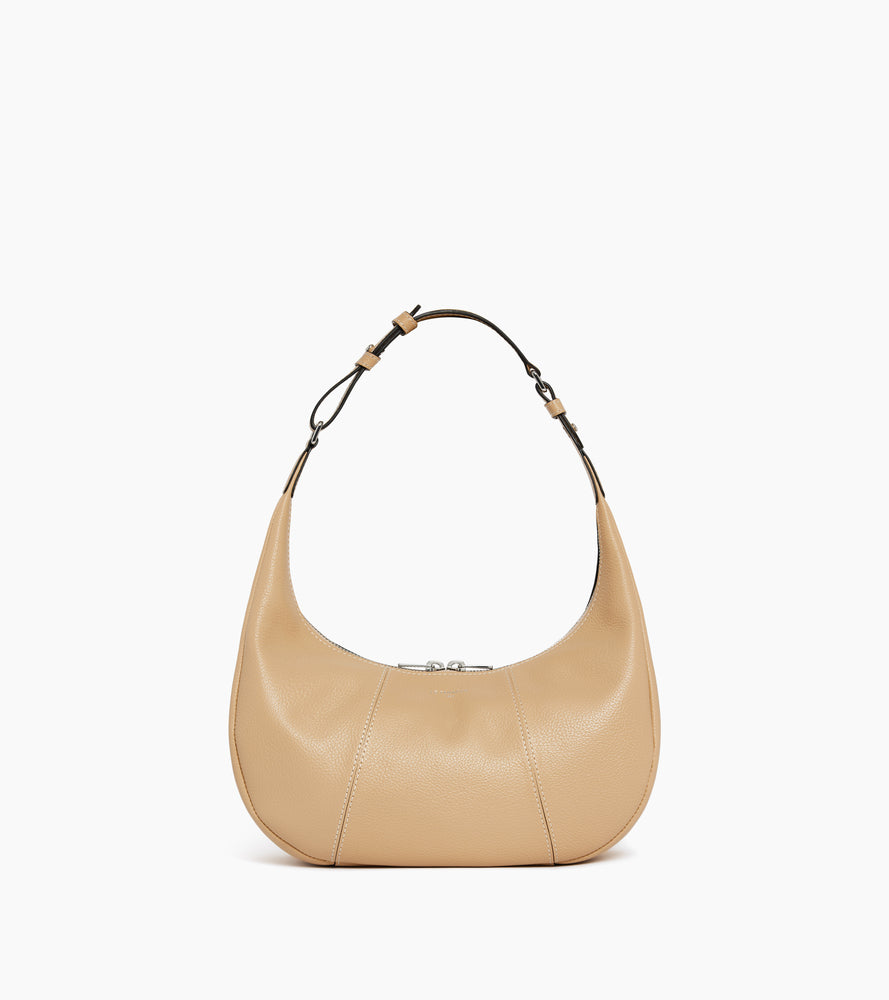 Le Tanneur Juliette petit sac hobo cuir grainé desert