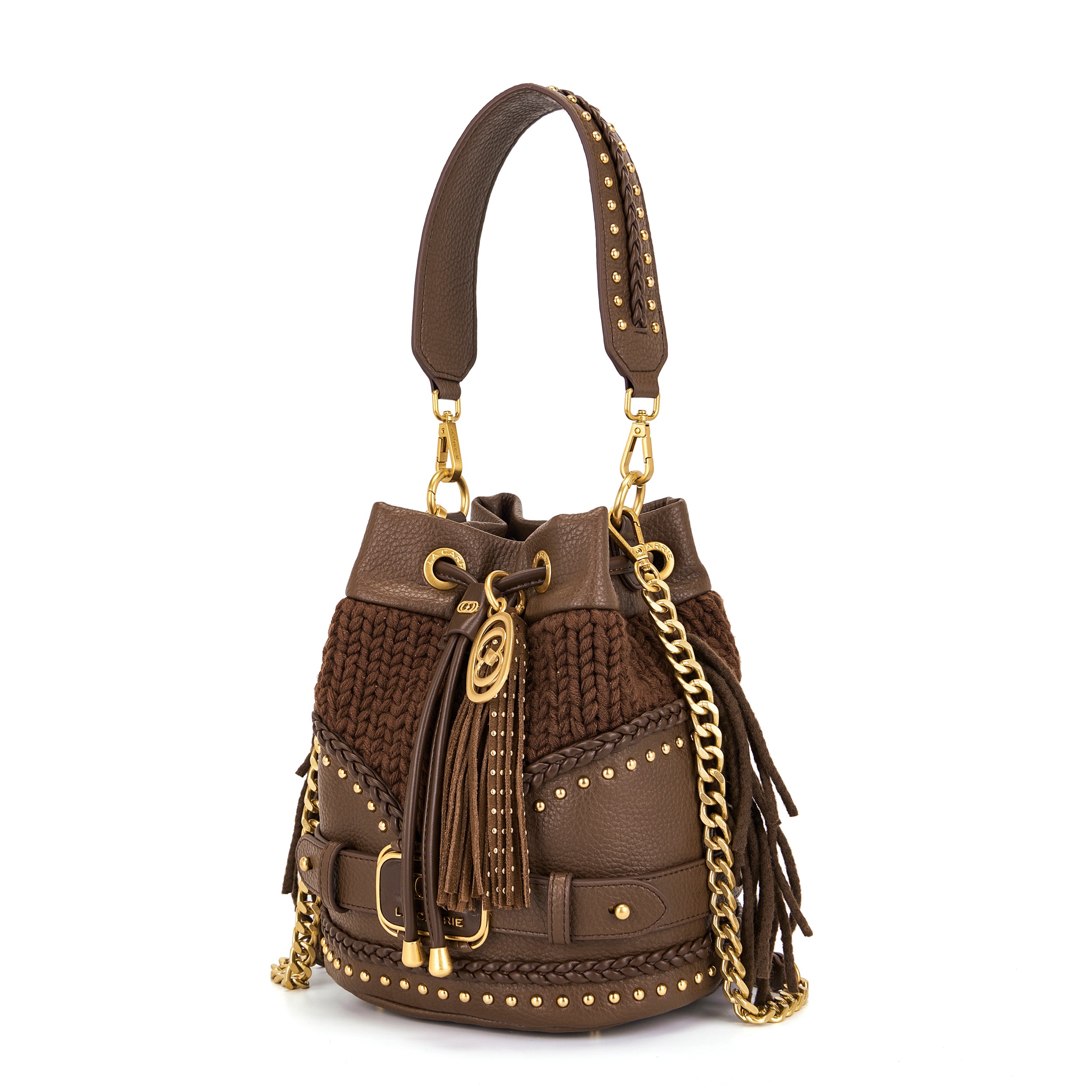 La Carrie Bag Montgomery sac seau marron 26x19x28cm