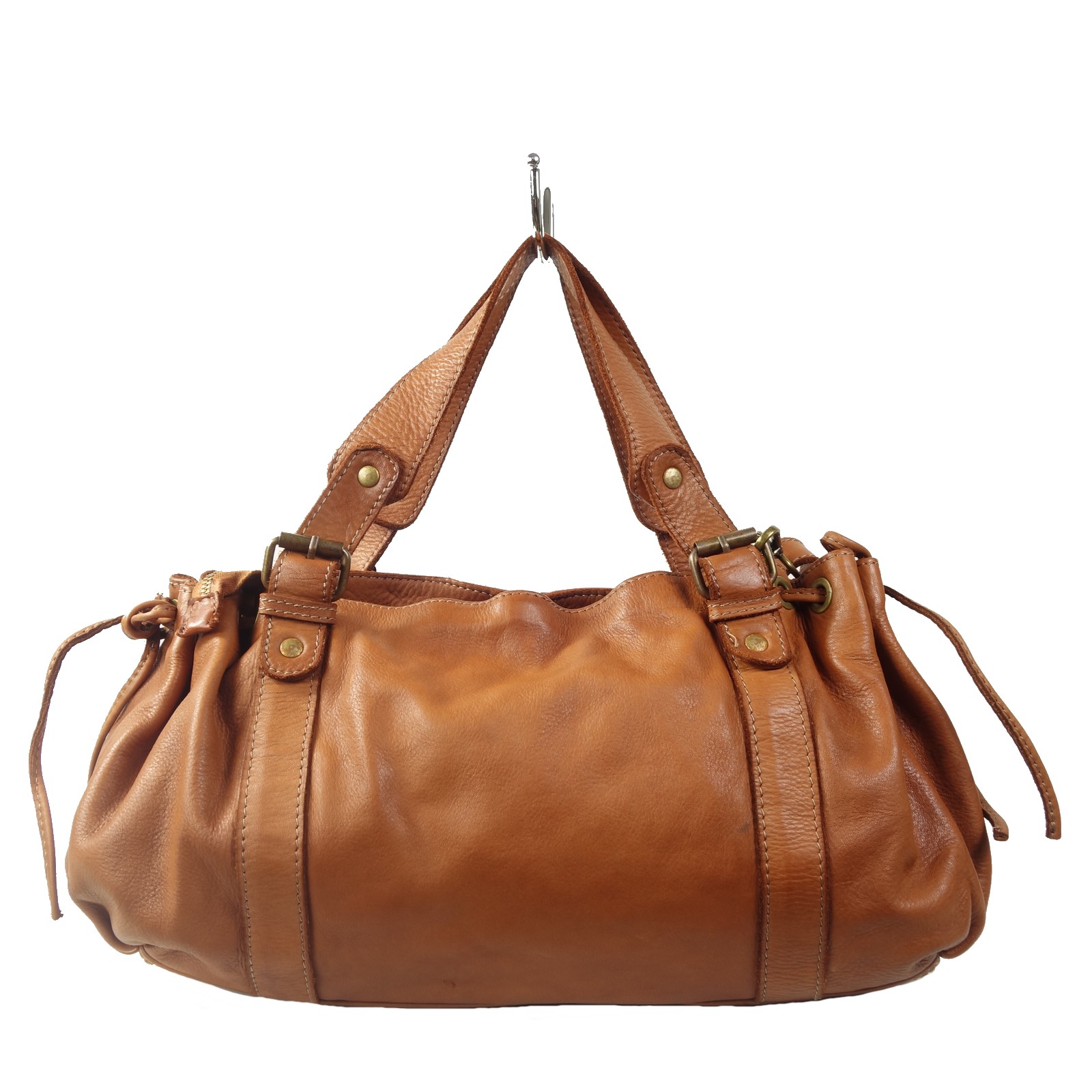 Esprit Cuir Violetta sac épaule cuir camel souple
