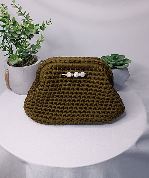 Takiri Sacs à main Mona TK1030 sac vert kaki broche