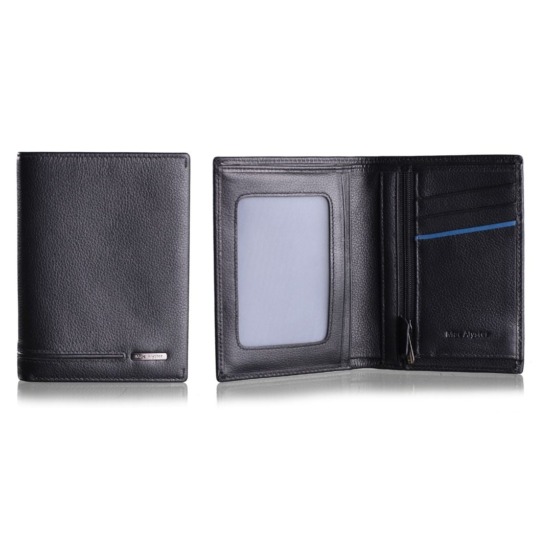 MAC ALYSTER Signature grand portefeuille Noir/Noir cartes