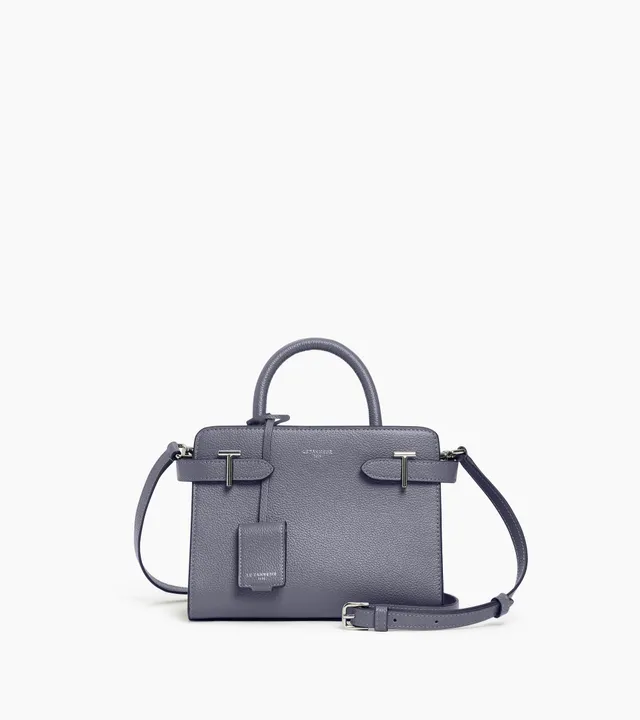 Le Tanneur Emilie petit sac à main cuir grainé bleu