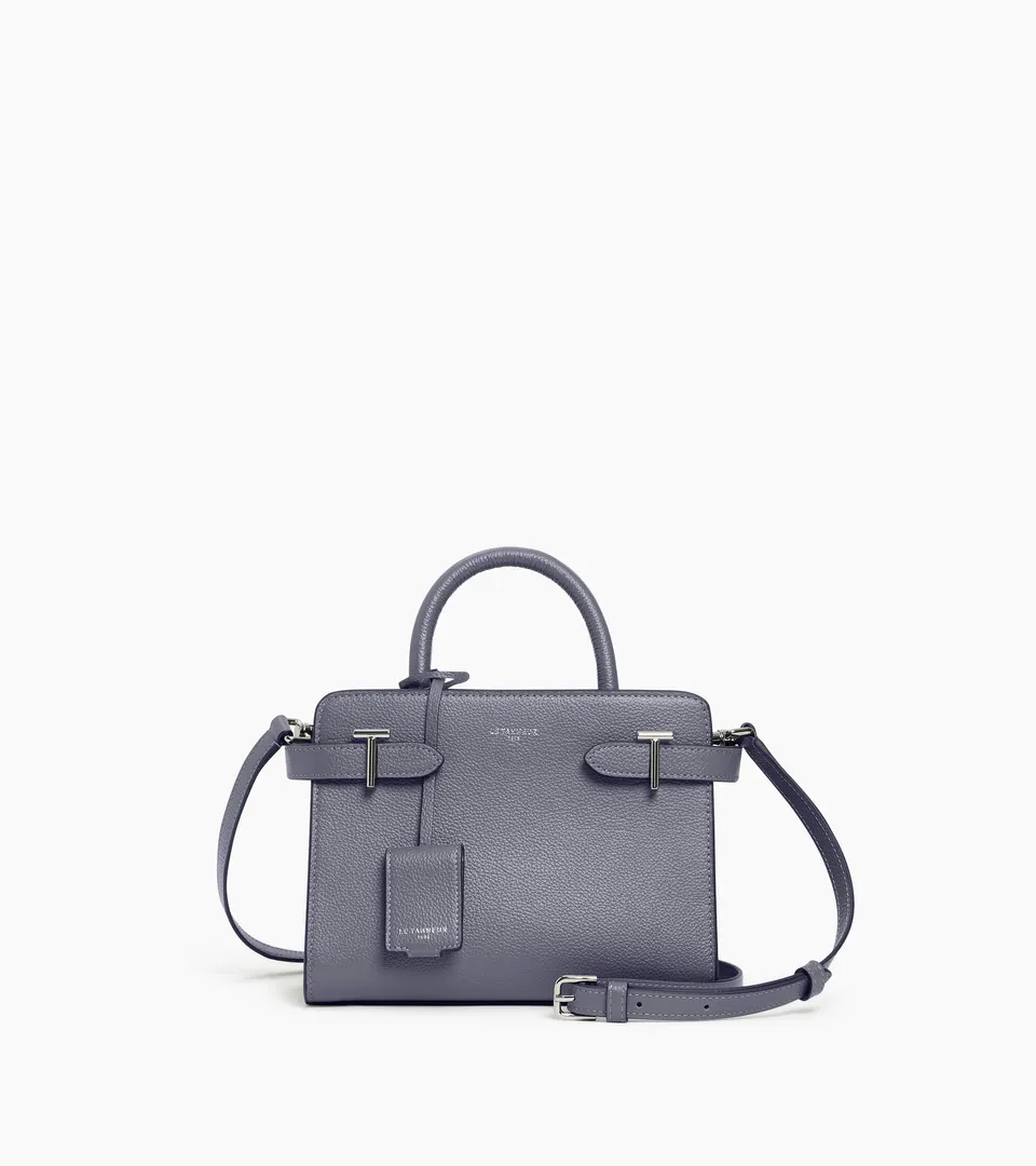 Le Tanneur Emilie petit sac à main cuir grainé bleu