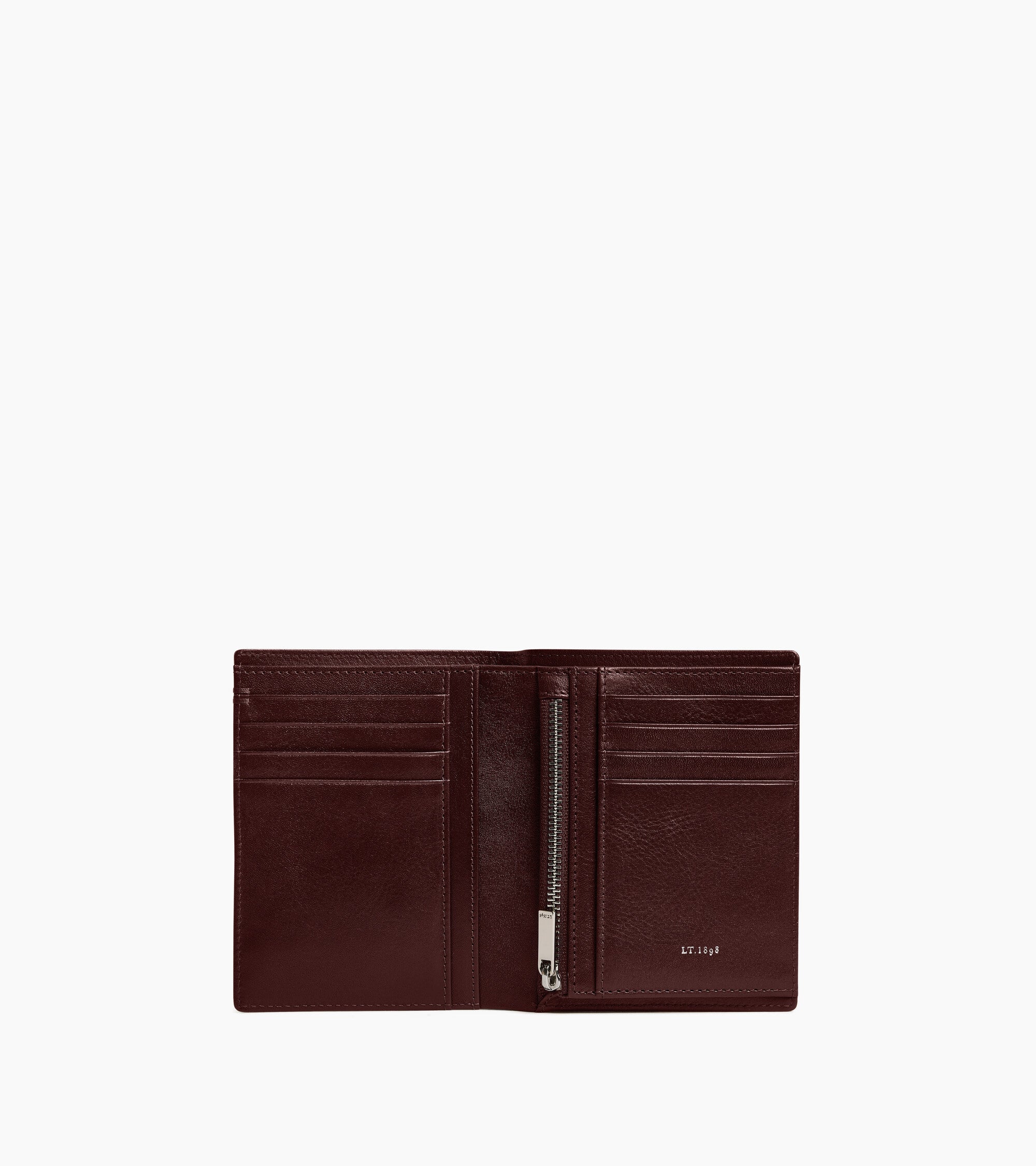 Le Tanneur Lucien portefeuille cuir huilé rouge vertical