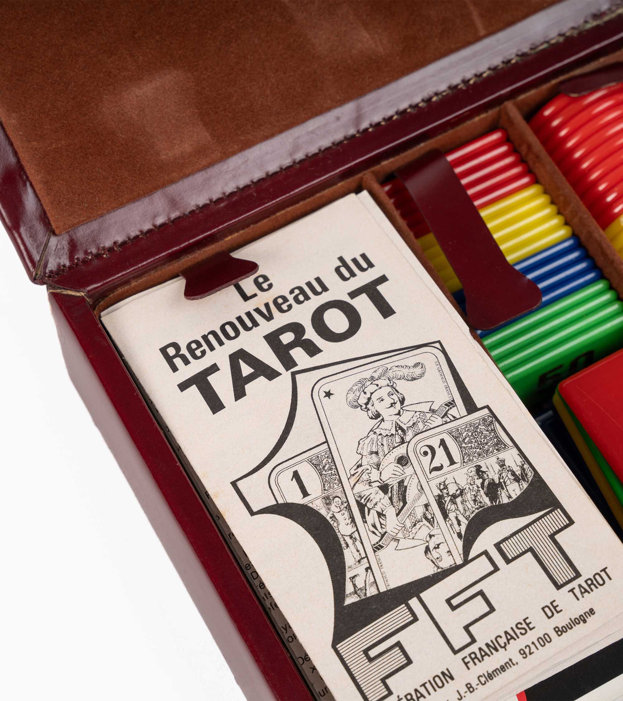 Le Tanneur Vintage coffret cartes cuir bordeaux petit