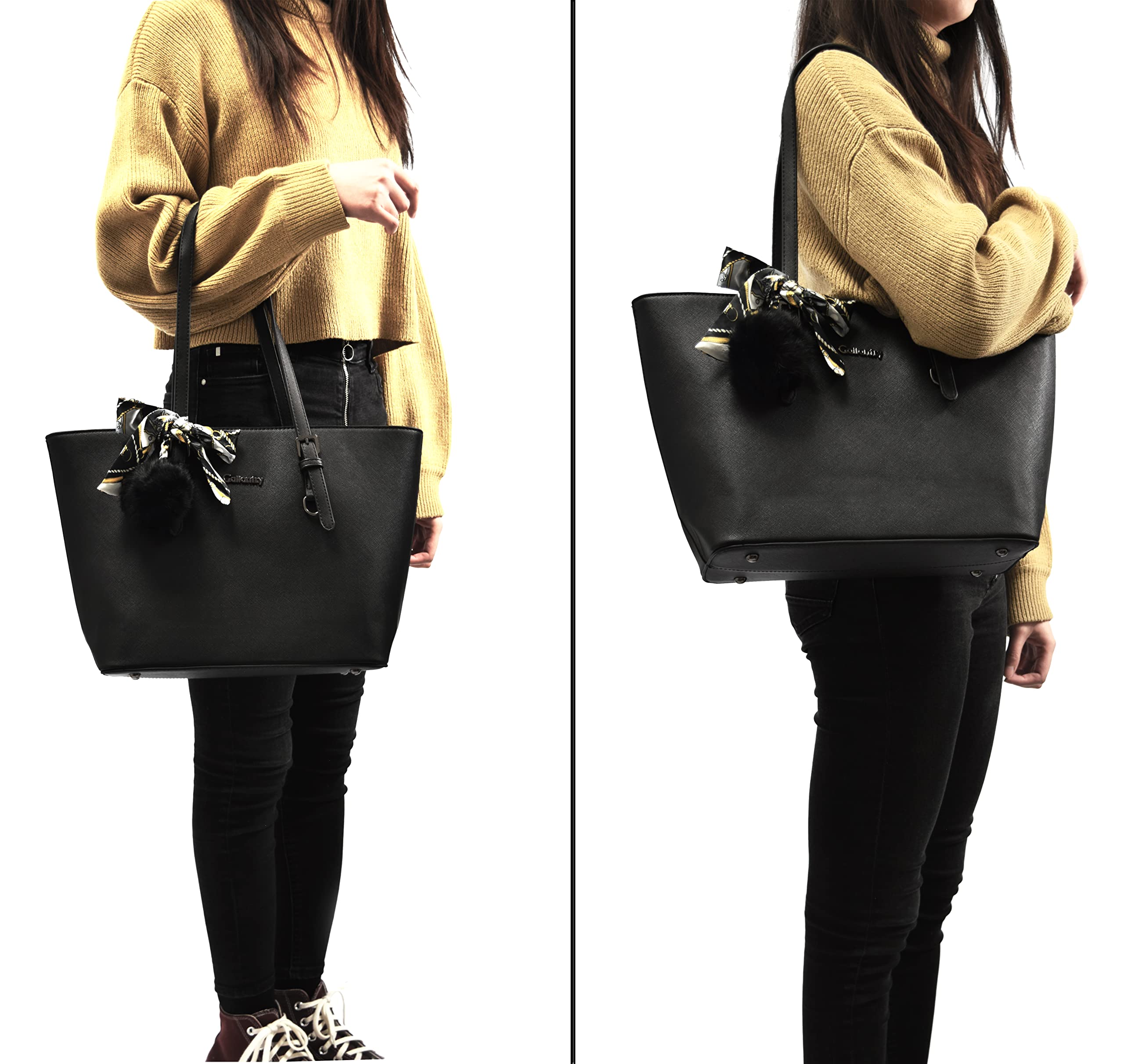 Gallantry Sacs Cabas Tote Bag Similicuir Noir A Saffiano A4