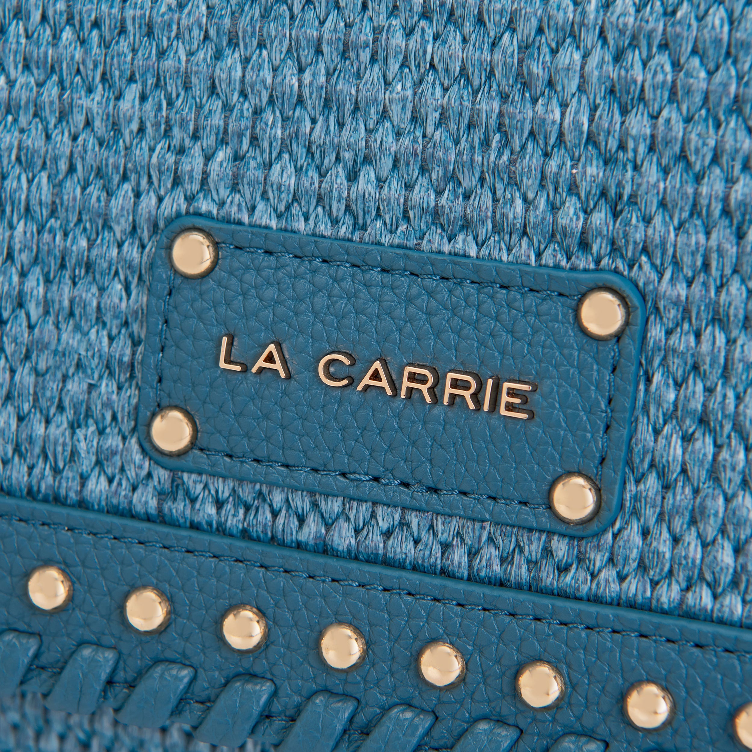La Carrie La Plage sac épaule jeans raphia 29,5 cm