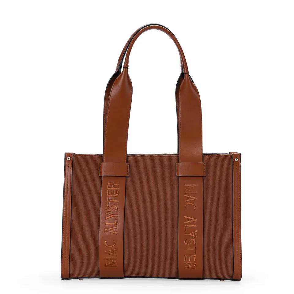 MAC ALYSTER Clover Velours sac cabas marron 37x26 cm