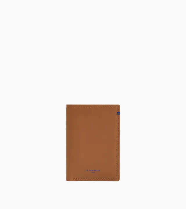 Le Tanneur Martin porte-cartes cuir lisse camel RFID
