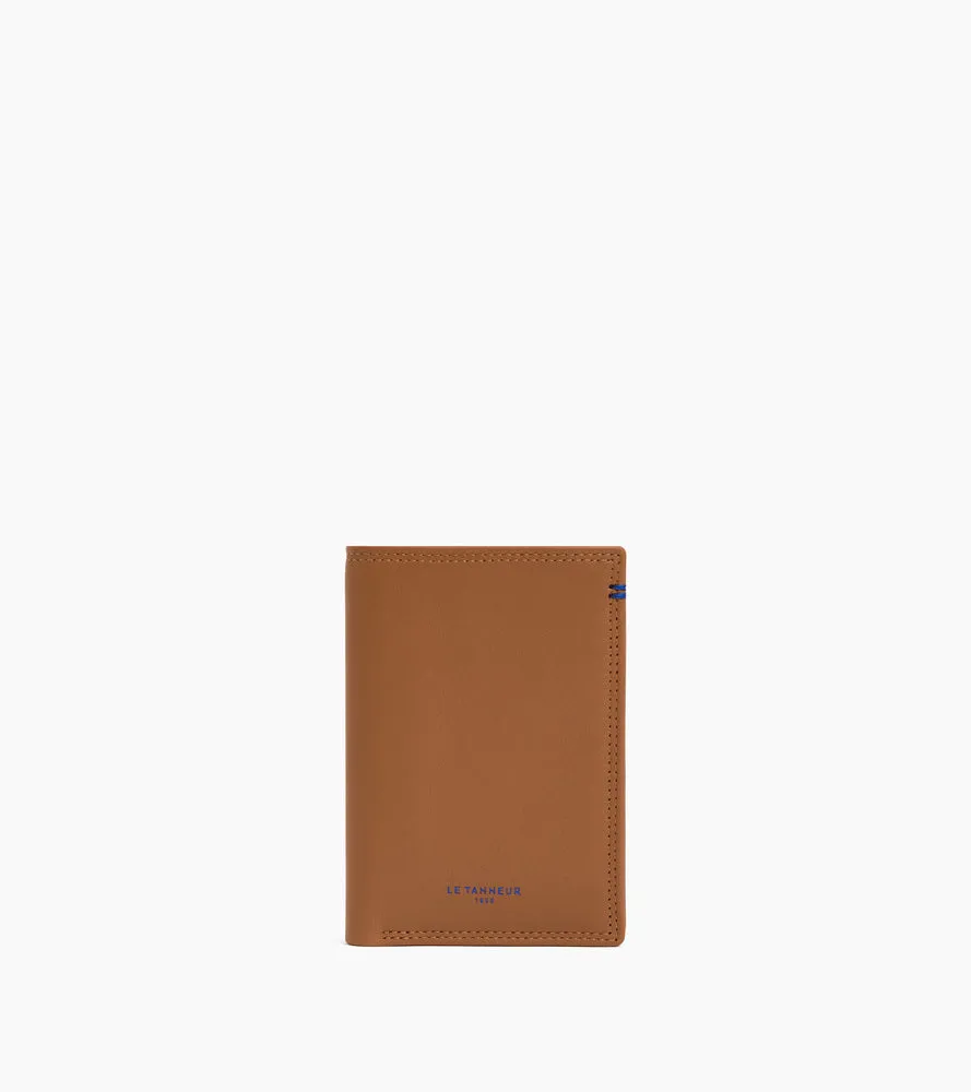 Le Tanneur Martin porte-cartes cuir lisse camel RFID