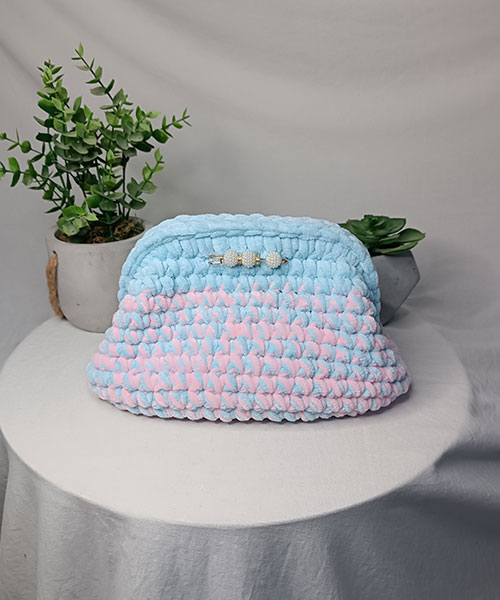 Takiri Mona TK1041 sac à main bleu rose pilou