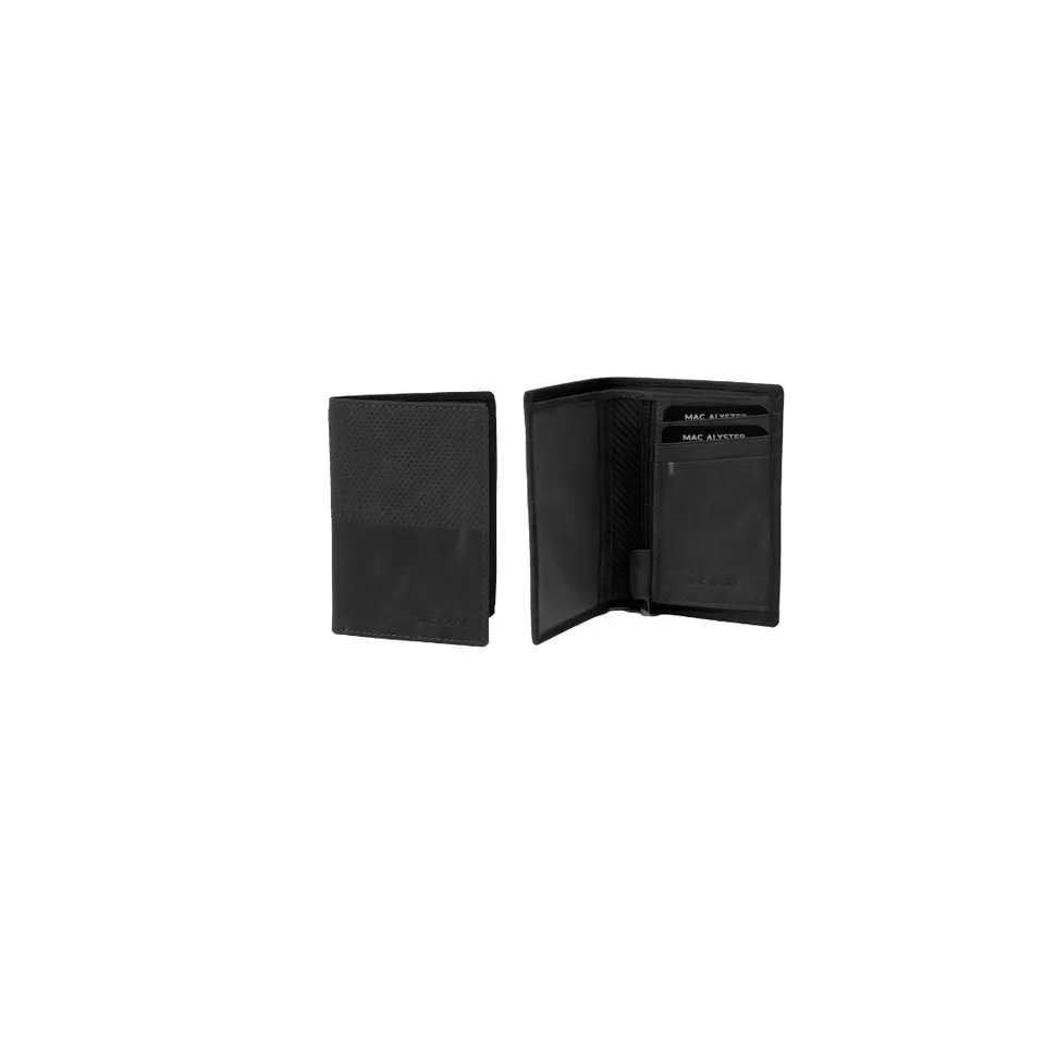 MAC ALYSTER Authentique petit portefeuille simple noir homme