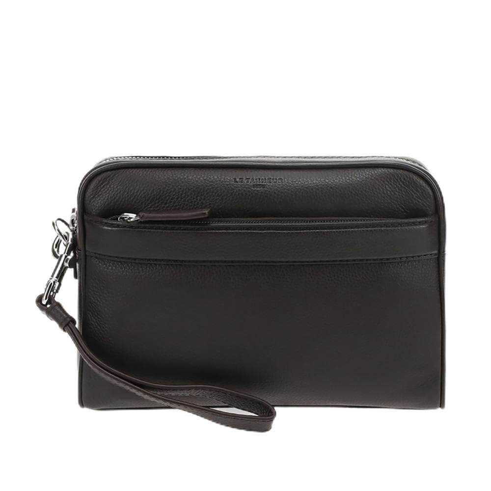 Le Tanneur Charles pochette cuir grainé dragonne 24 cm homme