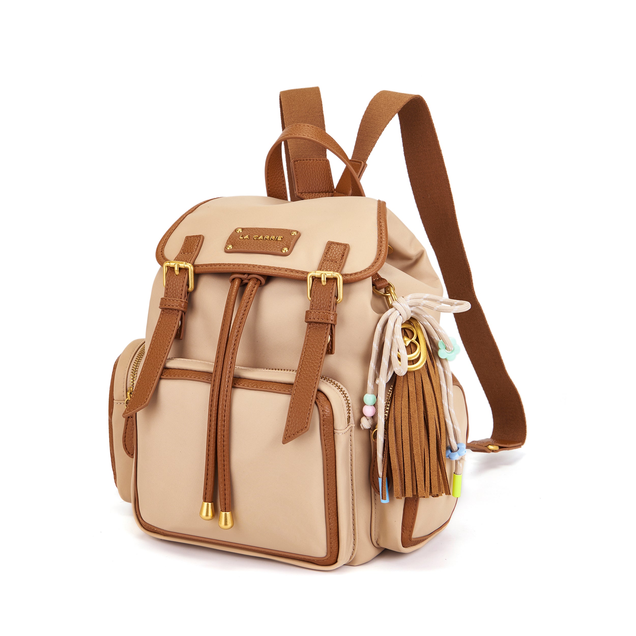 La Carrie Dark Wave sac à dos beige nylon