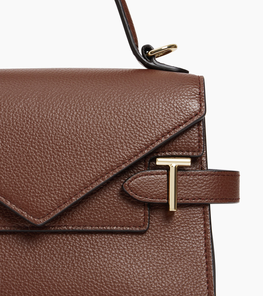 Le Tanneur Emilie petit sac à main cuir grainé double rabat