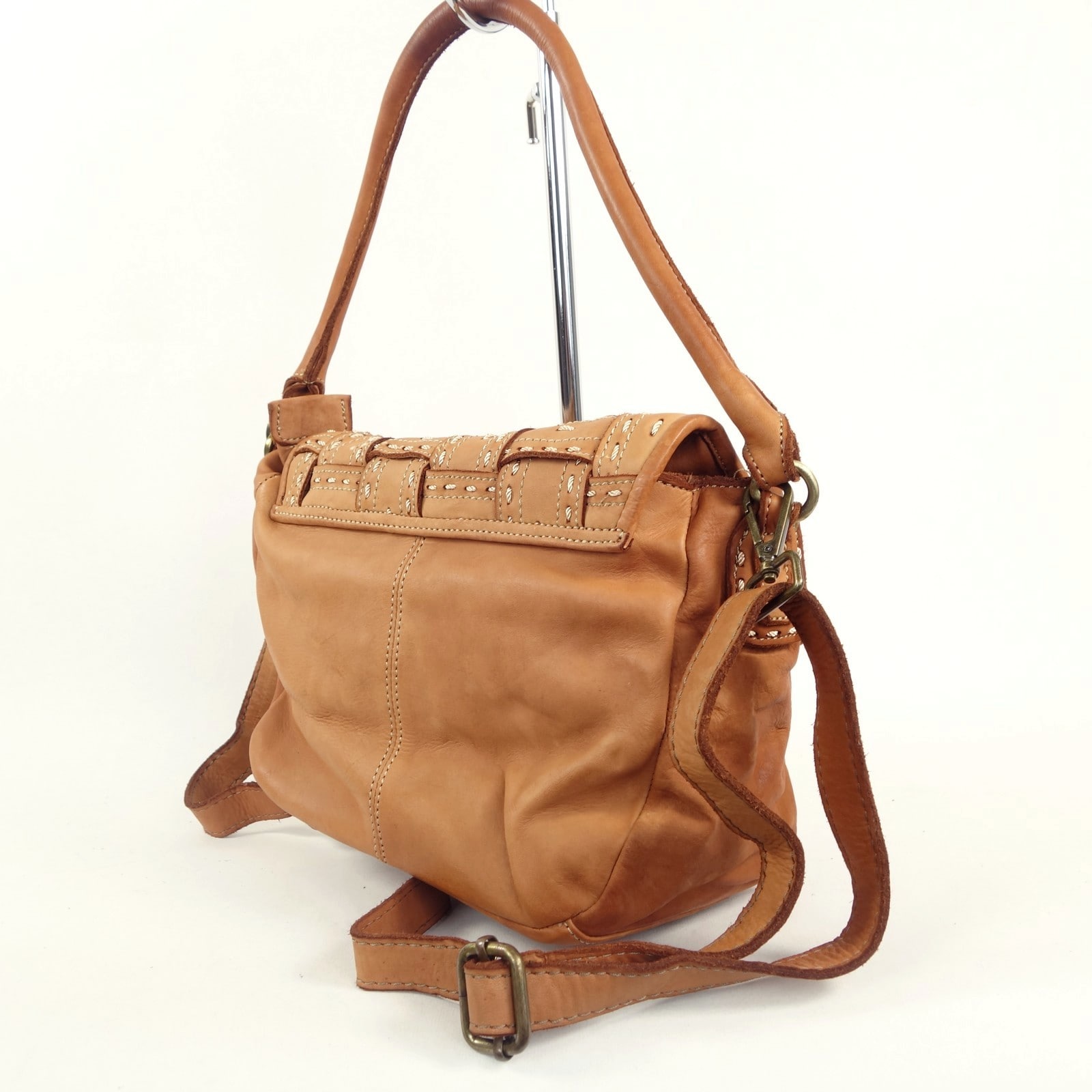 Collection Esprit Cuir Lara Petite Besace Cuir Naturel Vintage