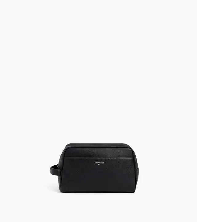 Le Tanneur trousse de toilette cuir grainé noir Black