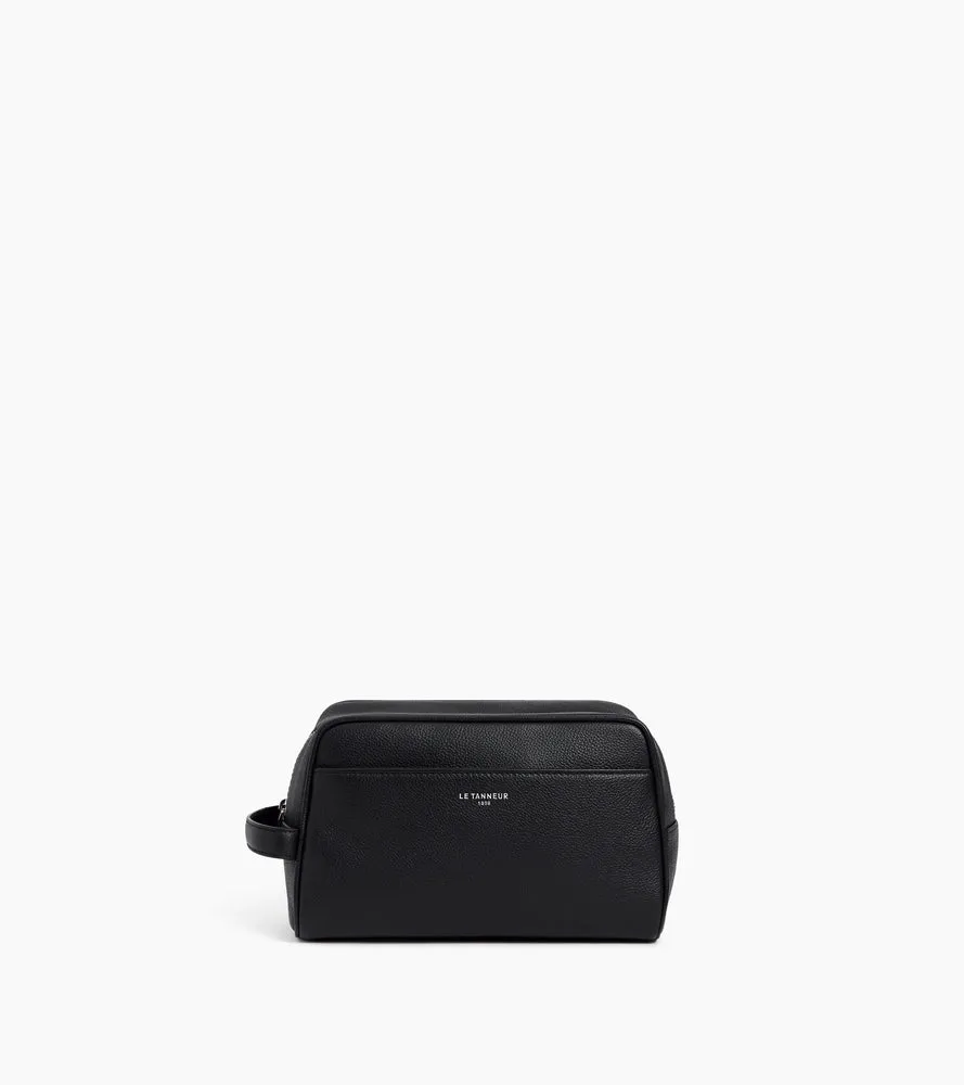 Le Tanneur trousse de toilette cuir grainé noir Black