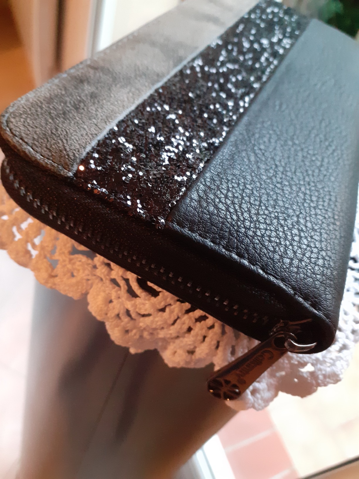 Gallantry Accessoires compagnon long gris noir paillettes 20 cm