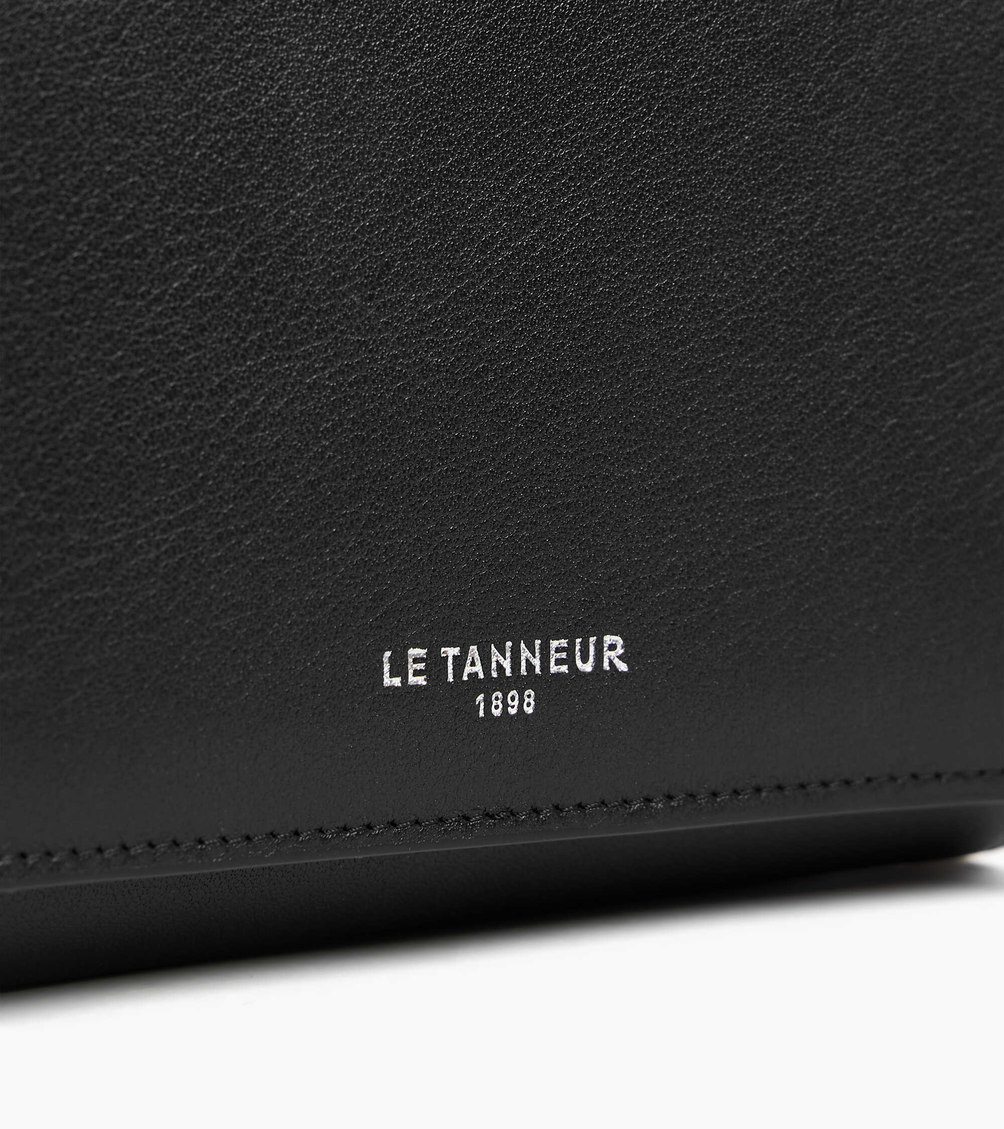 Le Tanneur Louison portefeuille cuir noir rabat moyen