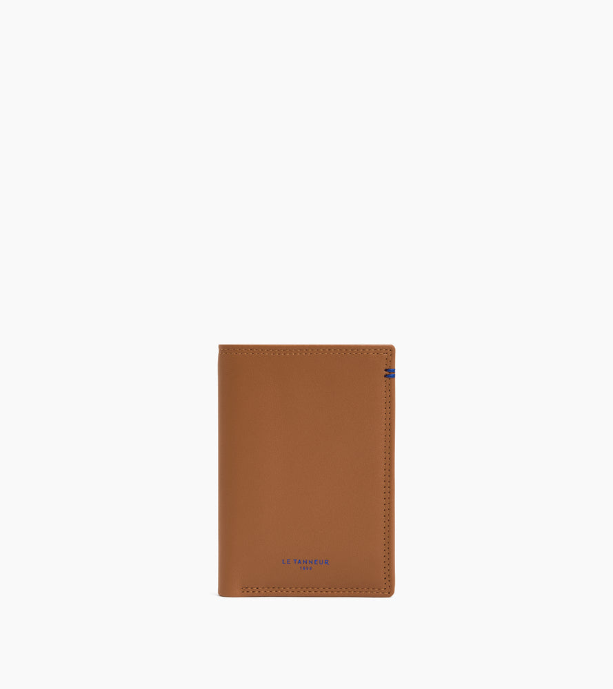 Le Tanneur Martin porte-cartes cuir lisse camel RFID