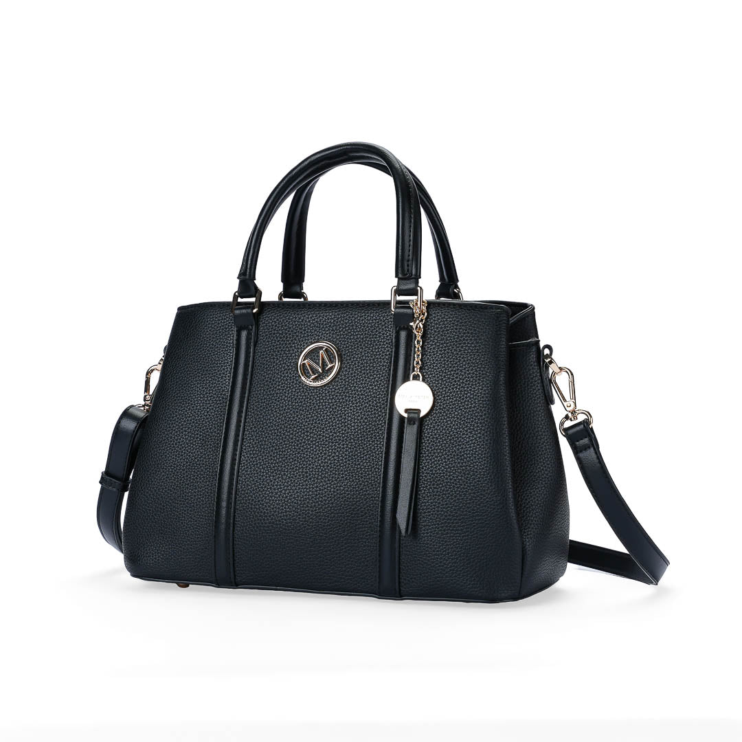 Mac Alyster Alto Sac à Main Noir Grainé 31 cm