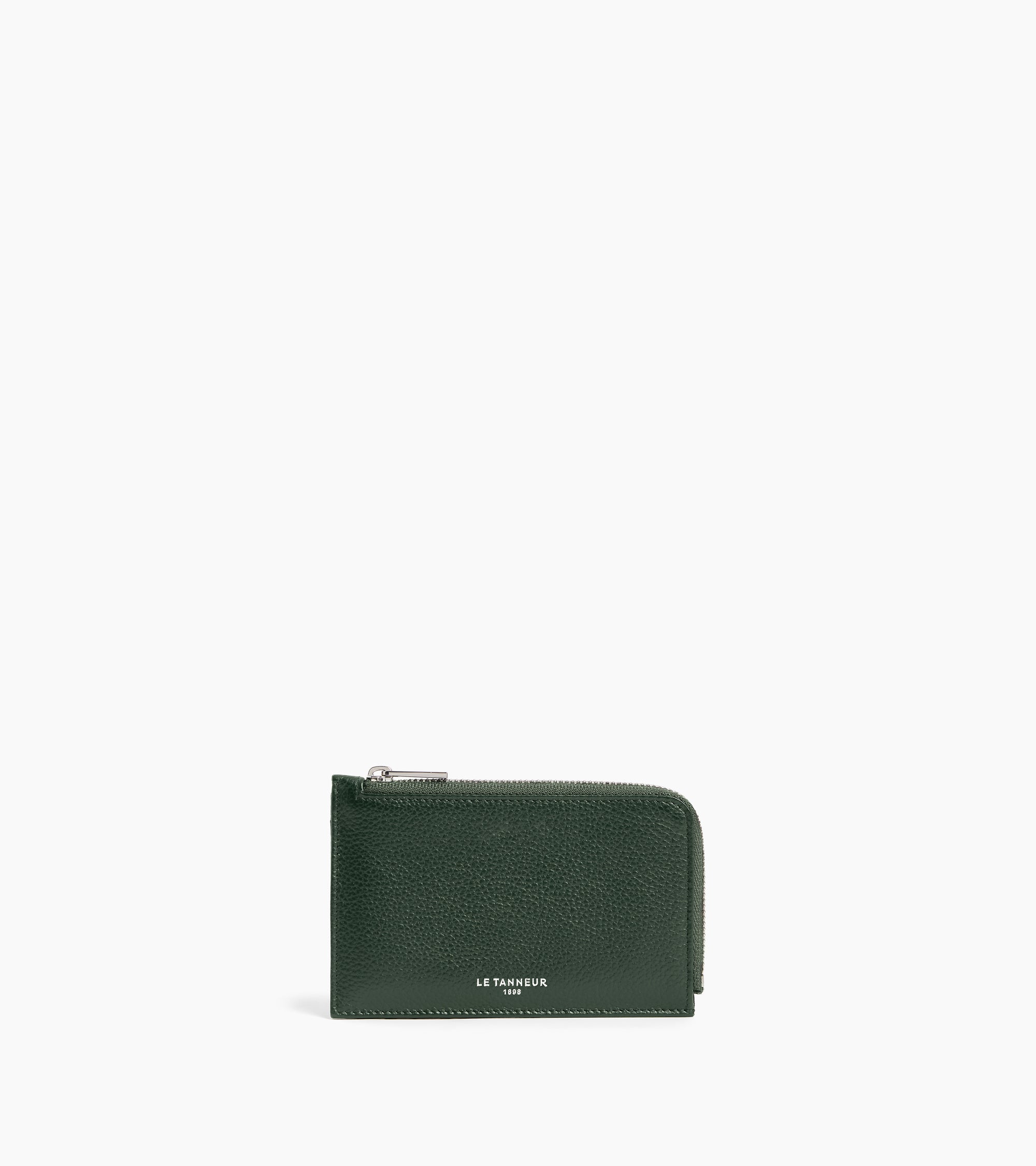 Le Tanneur Albertine porte-cartes zippé cuir vert